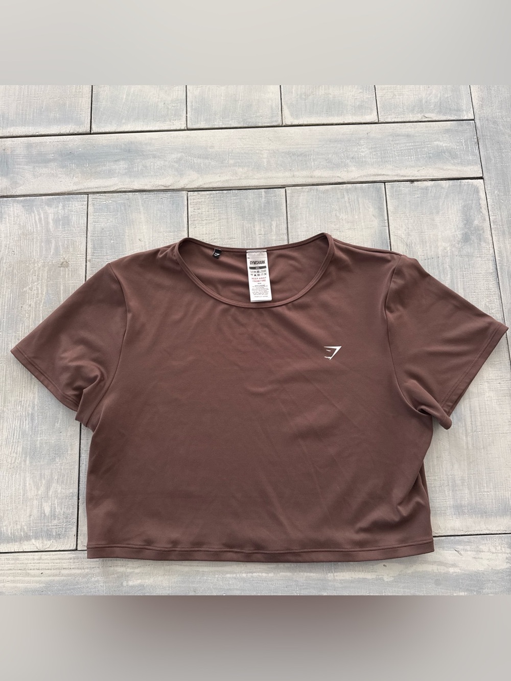 Gymshark Women's Cropped Tee in Chocolate Brown